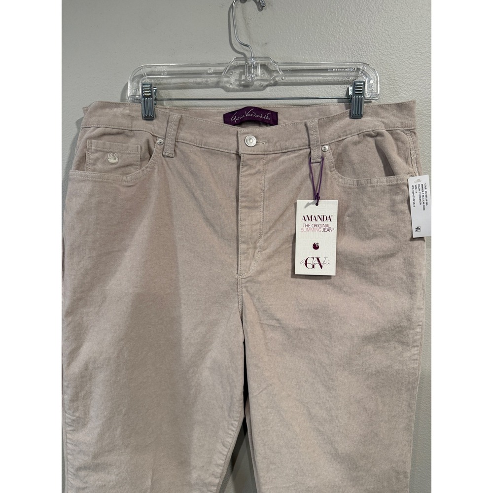 Gloria Vanderbilt Amanda 5 Pocket Jean Corduroy Stone Creek Women Size 18 - Picture 2 of 10